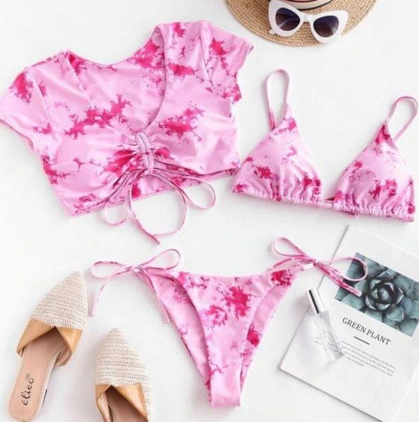 tie-dye retro european and american split swimsuit three-piece female 2021 simple explosive style women's swimwear, White;black
tie-dye retro european and american split swimsuit three-piece female 2021 simple explosive style women's swimwear, White;black