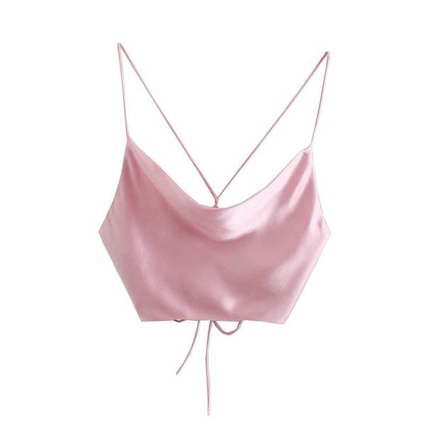 women's tanks & camis woman 2021 pink satin crop women summer spaghetti straps backless tank female beachwear, White
women's tanks & camis woman 2021 pink satin crop women summer spaghetti straps backless tank female beachwear, White