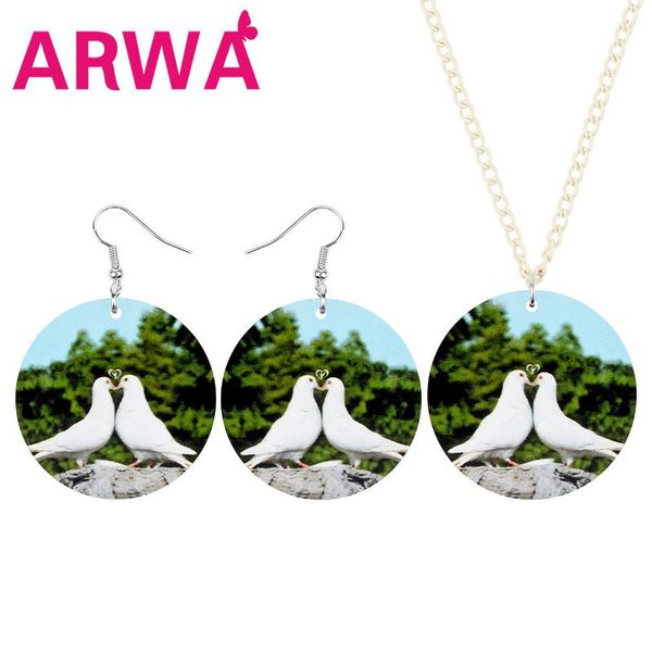 earrings & necklace arwa acrylic round lovely peace dove jewelry sets animal bird for women lover kids charms gifts accessories, Silver
earrings & necklace arwa acrylic round lovely peace dove jewelry sets animal bird for women lover kids charms gifts accessories, Silver