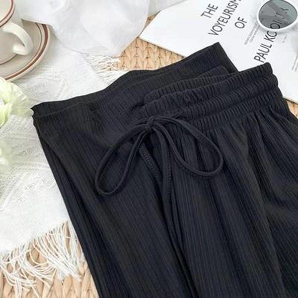 women's pants & capris slacks loose summer soft ice silk ankle-length black wide leg grey khaki women high waisted trousers, Black;white
women's pants & capris slacks loose summer soft ice silk ankle-length black wide leg grey khaki women high waisted trousers, Black;white