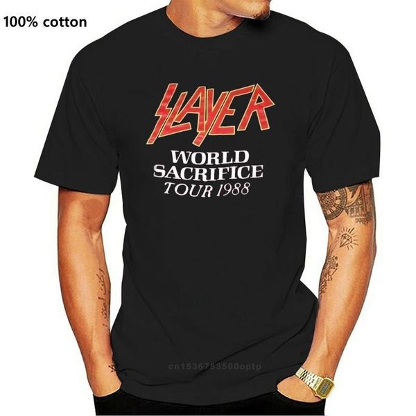 men's t-shirts 1988 slayer root of all evil world sacrifice tour t shirt usa size, White;black
men's t-shirts 1988 slayer root of all evil world sacrifice tour t shirt usa size, White;black