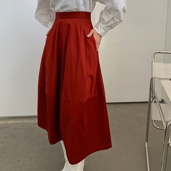 2021 new autumn cotton red high waist long women a line patchwork swing ladies midi skirt korean fashion clothing l47t, Black
2021 new autumn cotton red high waist long women a line patchwork swing ladies midi skirt korean fashion clothing l47t, Black