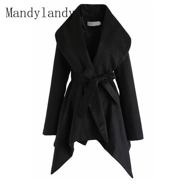 women's wool & blends mandylandy spring long sleeve turn-down collar irregular cardigan woolen coat solid color lace up slim-fit, Black
women's wool & blends mandylandy spring long sleeve turn-down collar irregular cardigan woolen coat solid color lace up slim-fit, Black