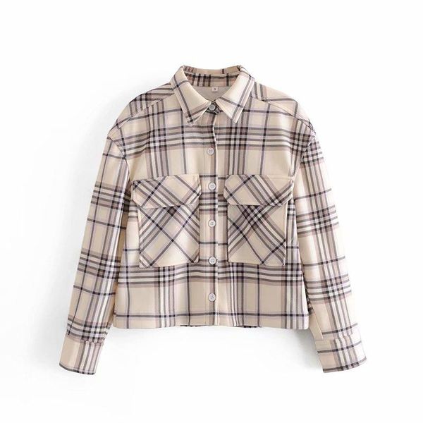 women's jackets puwd vintage woman beige loose plaid woolen shirt jacket 2021 spring fashion ladies pocket coats female casual oversize, Black;brown
women's jackets puwd vintage woman beige loose plaid woolen shirt jacket 2021 spring fashion ladies pocket coats female casual oversize, Black;brown
