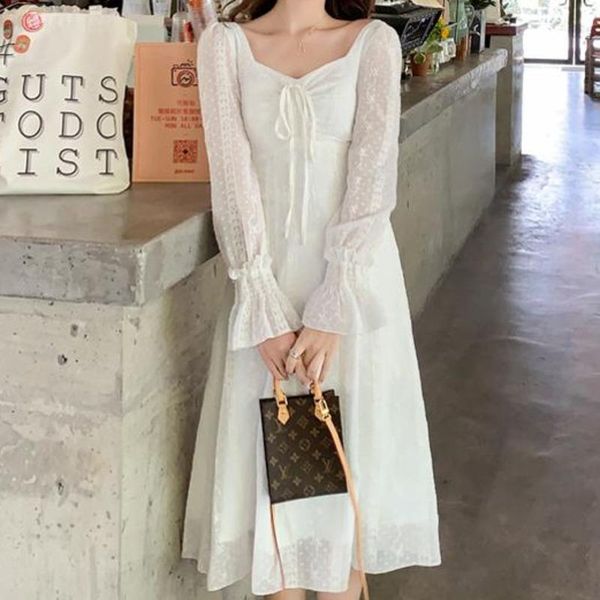 casual dresses vintage fairy dress women elegant designer chiffon long sleeve french party midi robe sweet drawstring embroidery lace vestid, Black;gray
casual dresses vintage fairy dress women elegant designer chiffon long sleeve french party midi robe sweet drawstring embroidery lace vestid, Black;gray