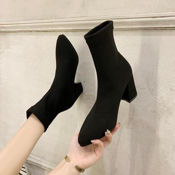 boots sock knitted high heel ankle women stretch elastic square shoes winter pointed toe booties black khaki
boots sock knitted high heel ankle women stretch elastic square shoes winter pointed toe booties black khaki