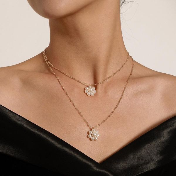 chains flower necklace women multilayer necklaces woman fashion simple artificial pearl european girls gold color trendy alloy collier, Silver
chains flower necklace women multilayer necklaces woman fashion simple artificial pearl european girls gold color trendy alloy collier, Silver