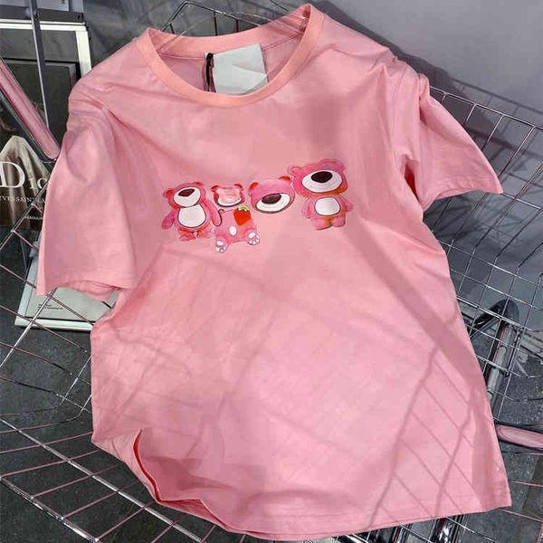 2022 factory wholesale new model spring summer animation printed round neck t-shirt men's women's sweet and fresh short sleeved fa, White
2022 factory wholesale new model spring summer animation printed round neck t-shirt men's women's sweet and fresh short sleeved fa, White