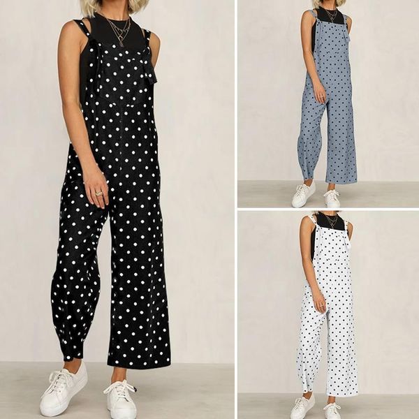 women's jumpsuits & rompers fashion strappy summer overalls celmia 2021 sleeveless backless polka dot beach party wide leg pants, Black;white
women's jumpsuits & rompers fashion strappy summer overalls celmia 2021 sleeveless backless polka dot beach party wide leg pants, Black;white