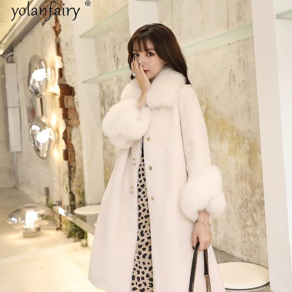 women's fur & faux 100% wool real coat female jacket collar winter clothes women korean vintage jackets for 2021, Black
women's fur & faux 100% wool real coat female jacket collar winter clothes women korean vintage jackets for 2021, Black