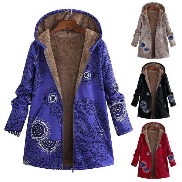 women's wool & blends coat zipper plush vintage ethnic hooded coats jacket for autumn winter warm casual plus size floral printed outer, Black
women's wool & blends coat zipper plush vintage ethnic hooded coats jacket for autumn winter warm casual plus size floral printed outer, Black