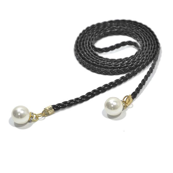 women's belt, women's leisure pearl buckle, decorative woven waist rope and skirt, Black;brown
women's belt, women's leisure pearl buckle, decorative woven waist rope and skirt, Black;brown
