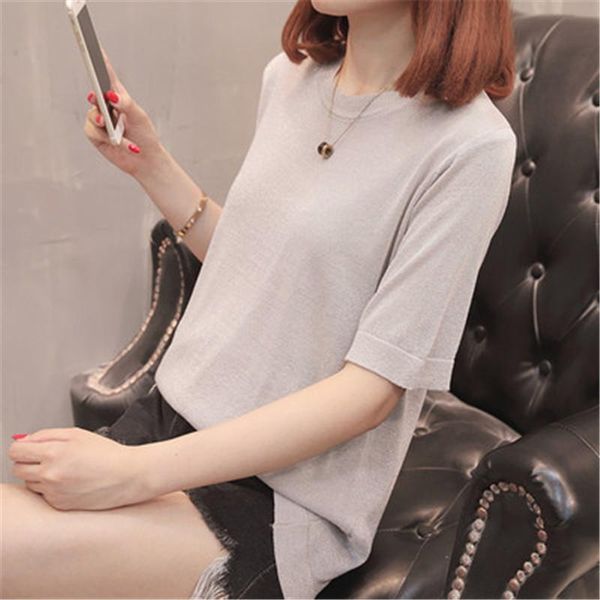 women's sweaters 2021 summer autumn women bright silk sweater slim short-sleeve o neck elastic knitwear fashion pz1775, White;black
women's sweaters 2021 summer autumn women bright silk sweater slim short-sleeve o neck elastic knitwear fashion pz1775, White;black