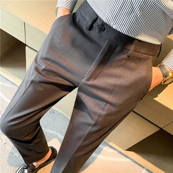 men's suits & blazers 2021 autumn winter thick woolen pants fashion casual business dress slim fit office social trousers pantalon homm, White;black
men's suits & blazers 2021 autumn winter thick woolen pants fashion casual business dress slim fit office social trousers pantalon homm, White;black