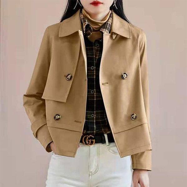 women's trench coats women khaki blazer coat vintage notched collar pocket 2021 fashion female casual chic jackets, Tan;black
women's trench coats women khaki blazer coat vintage notched collar pocket 2021 fashion female casual chic jackets, Tan;black