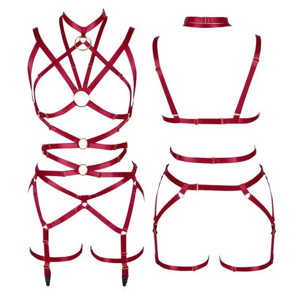 garters fetish full body harness o-ring lingerie set goth cage bra chest belt strappy adjust plus size soft club festival rave, Black;white
garters fetish full body harness o-ring lingerie set goth cage bra chest belt strappy adjust plus size soft club festival rave, Black;white
