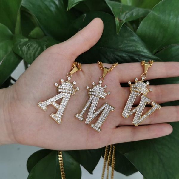 pendant necklaces crystal zircon crown letter necklace for women men initial hip hop gold chain jewelry collier bijoux bff, Silver
pendant necklaces crystal zircon crown letter necklace for women men initial hip hop gold chain jewelry collier bijoux bff, Silver