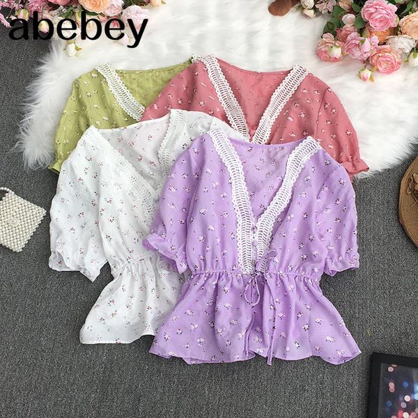 women's blouses & shirts 2021 summer temperament all-match v-neck short sleeve shirt drawstring lace up waist slim floral top, White
women's blouses & shirts 2021 summer temperament all-match v-neck short sleeve shirt drawstring lace up waist slim floral top, White