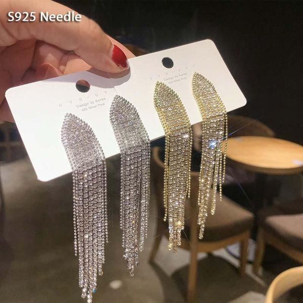 dangle & chandelier 925 sterling silver needle long drop earrings for women jewelry bling rhinestone gold female tassel bijoux
dangle & chandelier 925 sterling silver needle long drop earrings for women jewelry bling rhinestone gold female tassel bijoux