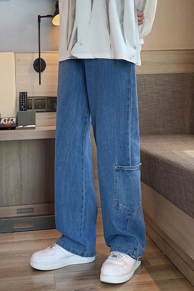 men's jeans summer men's fashion loose straight casual jean pants patchwork pockets cowboy mens streetwear vintage trousers, Blue
men's jeans summer men's fashion loose straight casual jean pants patchwork pockets cowboy mens streetwear vintage trousers, Blue