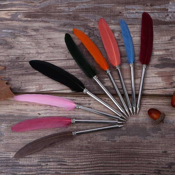 ballpoint pens european style retro creative feather pen personality diy teacher's day gift signature, Blue;orange
ballpoint pens european style retro creative feather pen personality diy teacher's day gift signature, Blue;orange