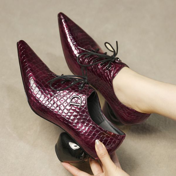 Big size 42 womens patent leather lace-up high heels female footwear high quality Stone pattern autumn OL style pumps shoes hot, Black
Big size 42 womens patent leather lace-up high heels female footwear high quality Stone pattern autumn OL style pumps shoes hot, Black