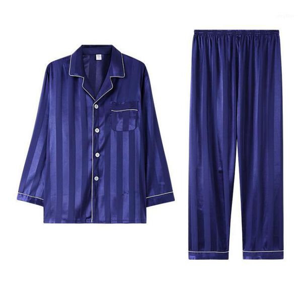 men's sleepwear long sleeve pajamas stripe 2pcs sleep set thin satin intimate lingerie summer pyjama suit plus size home clothes, Black;brown
men's sleepwear long sleeve pajamas stripe 2pcs sleep set thin satin intimate lingerie summer pyjama suit plus size home clothes, Black;brown