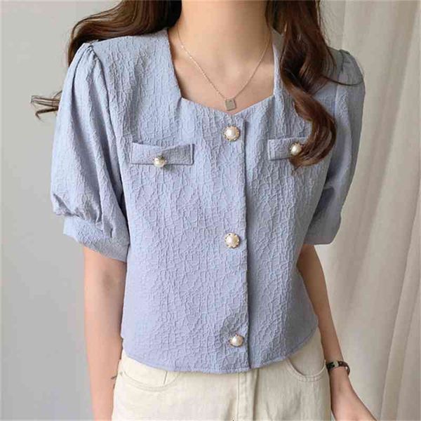women's blouses & shirts slim girls sweet solid femme stylish french chic square collar puff sleeves gentle high waist short 4qpf, White
women's blouses & shirts slim girls sweet solid femme stylish french chic square collar puff sleeves gentle high waist short 4qpf, White