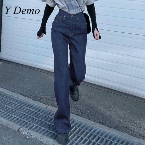 women's jeans y demo streetwear vintage women casual retro high waist flare denim pants female 2021 spring fashion, Blue
women's jeans y demo streetwear vintage women casual retro high waist flare denim pants female 2021 spring fashion, Blue