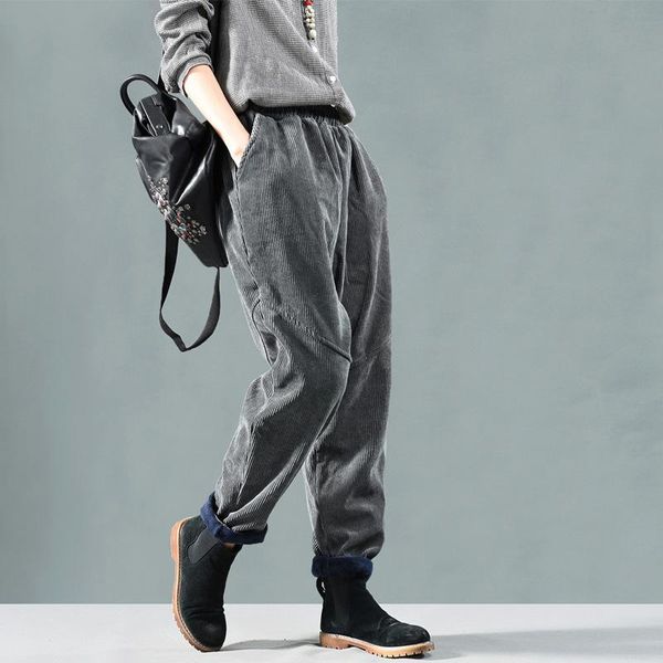women's pants & capris winter women retro loose fleece warm corduroy blended trousers elastic waist pocket spliced casual female, Black;white
women's pants & capris winter women retro loose fleece warm corduroy blended trousers elastic waist pocket spliced casual female, Black;white