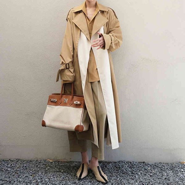 women's trench coats twotwinstyle minimalist colorblock autumn coat lapel long sleeve patchwork straight overcoat female fashion 557i, Tan;black
women's trench coats twotwinstyle minimalist colorblock autumn coat lapel long sleeve patchwork straight overcoat female fashion 557i, Tan;black