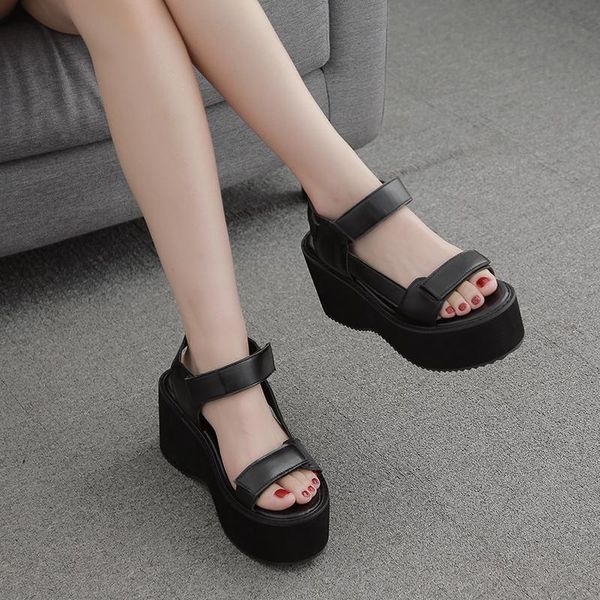 sandals sandalen dames 2021wedges for women platform heels punk rock gladiator wedge summer high female shoe, Black 
sandals sandalen dames 2021wedges for women platform heels punk rock gladiator wedge summer high female shoe, Black