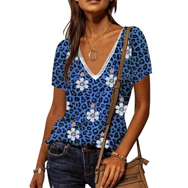women's t-shirt women leopard print short sleeve t shirts plus size v-neck female casual summer floral graphic fashion street tees d30, White
women's t-shirt women leopard print short sleeve t shirts plus size v-neck female casual summer floral graphic fashion street tees d30, White