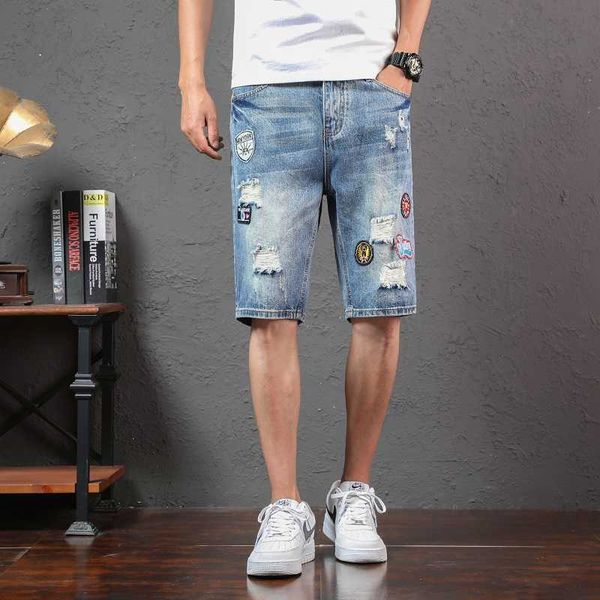men's shorts summer blue demin holes short jeans good quality straight slim fit jean knee length casual denim vmvb, White;black
men's shorts summer blue demin holes short jeans good quality straight slim fit jean knee length casual denim vmvb, White;black