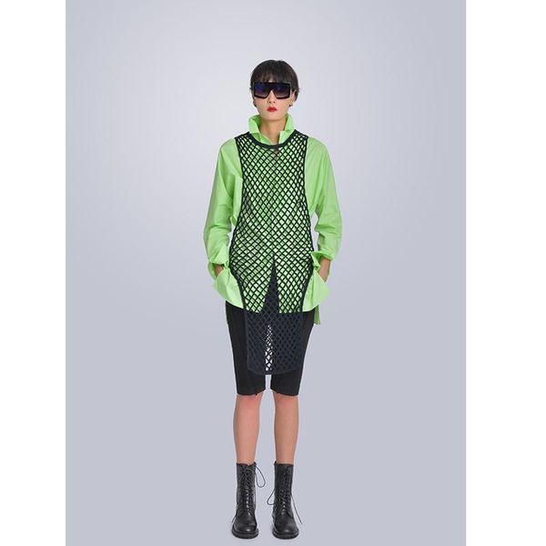 two piece dress mishow milan fashion week spring/summer 2021 female three-piece set hollow sleeveless green blouse and black shorts look, White
two piece dress mishow milan fashion week spring/summer 2021 female three-piece set hollow sleeveless green blouse and black shorts look, White