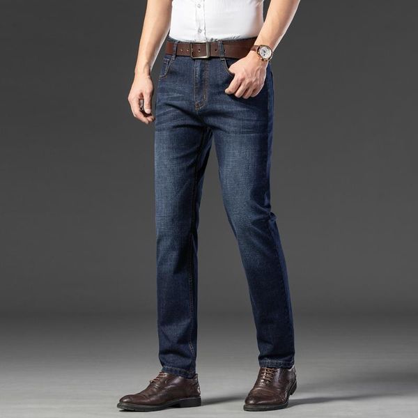 men's jeans high-quality straight loose warm stretch pants spring and autumn, Blue
men's jeans high-quality straight loose warm stretch pants spring and autumn, Blue