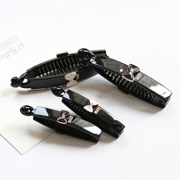 korean black bow non-slip vertical clip headdress hairpin large and small sizes simple banana clip ponytail hair clip, Silver
korean black bow non-slip vertical clip headdress hairpin large and small sizes simple banana clip ponytail hair clip, Silver