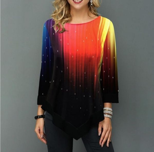 women's blouses & shirts shirt blouse women plus size spring summer print blue 3/4 sleeve elasticity splice female casual, White
women's blouses & shirts shirt blouse women plus size spring summer print blue 3/4 sleeve elasticity splice female casual, White