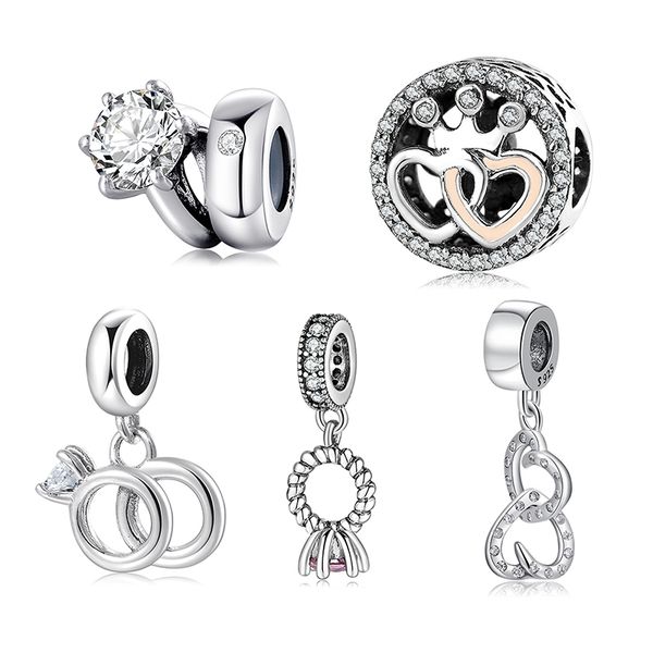2021 925 sterling silver charms couple wedding ring shape pendants fit original kataoka charm bracelet jewelry q0531, Black
2021 925 sterling silver charms couple wedding ring shape pendants fit original kataoka charm bracelet jewelry q0531, Black