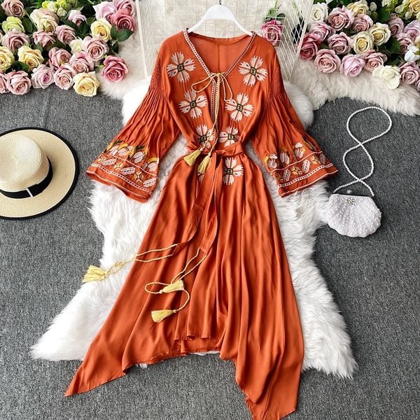 2021 indie folk women embroidery midi v-neck long sleeve irregular es female high waist sashes embroidered 577d, Black;gray
2021 indie folk women embroidery midi v-neck long sleeve irregular es female high waist sashes embroidered 577d, Black;gray
