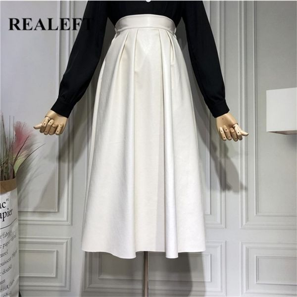 realeft autumn winter pu faxu leather vintage women's mi-long skirts high waist umbrella a-line black female 211119
realeft autumn winter pu faxu leather vintage women's mi-long skirts high waist umbrella a-line black female 211119