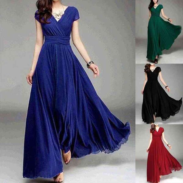 solid color elegant women dress wedding party gown v neck short sleeve slims fit maxi dress women dresses plus size, Black;gray
solid color elegant women dress wedding party gown v neck short sleeve slims fit maxi dress women dresses plus size, Black;gray