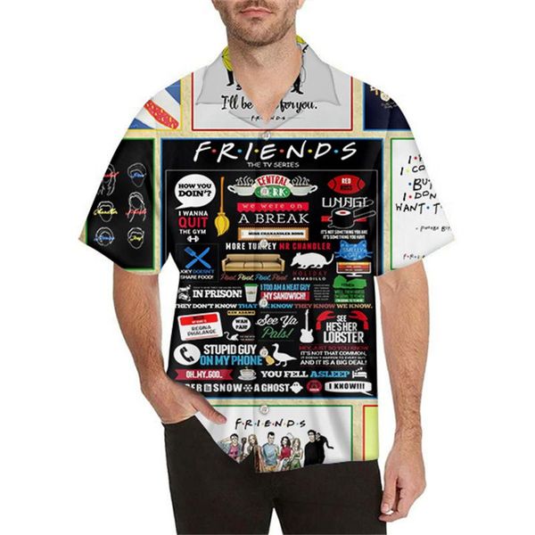 men's casual shirts funny friends printing summer beach hawaiian for men short-sleeves chemise homme holiday/party/vacation, White;black
men's casual shirts funny friends printing summer beach hawaiian for men short-sleeves chemise homme holiday/party/vacation, White;black