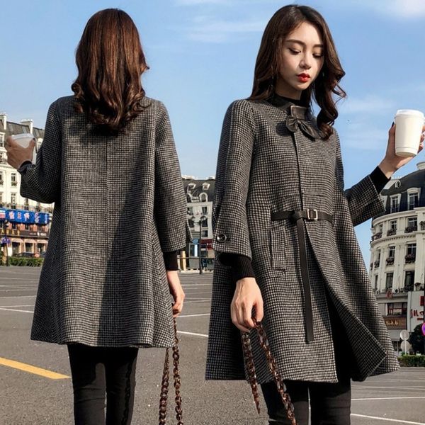 female fashion woman's wool mid-length korean version of the new 2021 spring student plaid coat p0m5, Black
female fashion woman's wool mid-length korean version of the new 2021 spring student plaid coat p0m5, Black