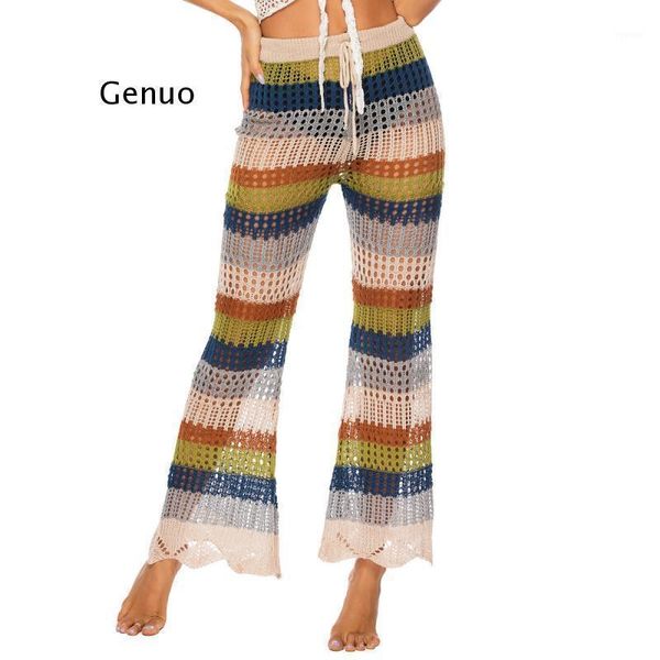 women summer beach knitted hollow out pants see through crochet stright pant fishnet wide leg trousers women's swimwear, White;black
women summer beach knitted hollow out pants see through crochet stright pant fishnet wide leg trousers women's swimwear, White;black