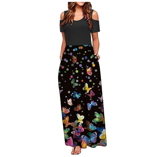 women's swimwear vintage floral print boho dress women long maxi evening party beach summer vestidos short sleeve splicing dresses, White;black
women's swimwear vintage floral print boho dress women long maxi evening party beach summer vestidos short sleeve splicing dresses, White;black