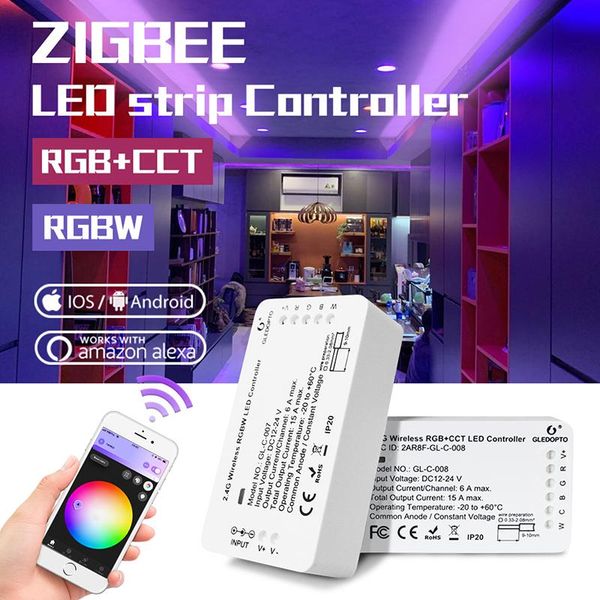 gledopto dc12-24v smart rgbw/rgbcct led zigbee strip controller automation devices alexa voice control phone app control
gledopto dc12-24v smart rgbw/rgbcct led zigbee strip controller automation devices alexa voice control phone app control