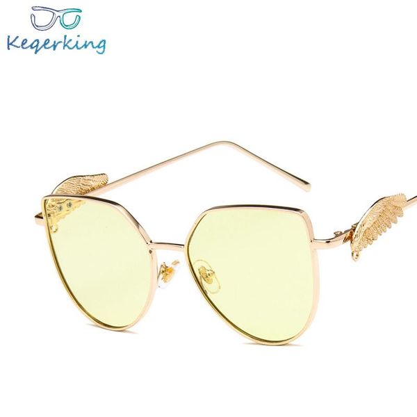 sunglasses trend wing metal angel glasses brand designer feather vintage sun frame eyewear for women men -110, White;black
sunglasses trend wing metal angel glasses brand designer feather vintage sun frame eyewear for women men -110, White;black