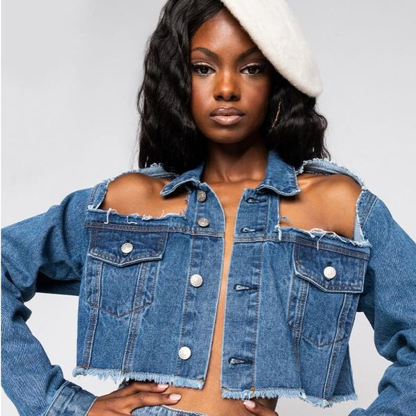 women's jackets 2021 est women denim jacket fashionable streetwear casual loose outwear hollow out short ripped jeans coat cotton backl, Black;brown
women's jackets 2021 est women denim jacket fashionable streetwear casual loose outwear hollow out short ripped jeans coat cotton backl, Black;brown