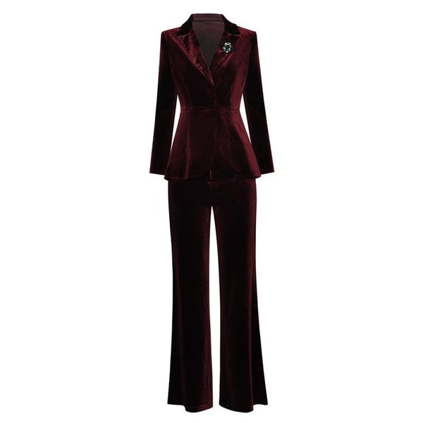 formal outfits ladies office wear two pieces set notched collar long sleeve velvet jacket + flared long pants women trousers, White
formal outfits ladies office wear two pieces set notched collar long sleeve velvet jacket + flared long pants women trousers, White